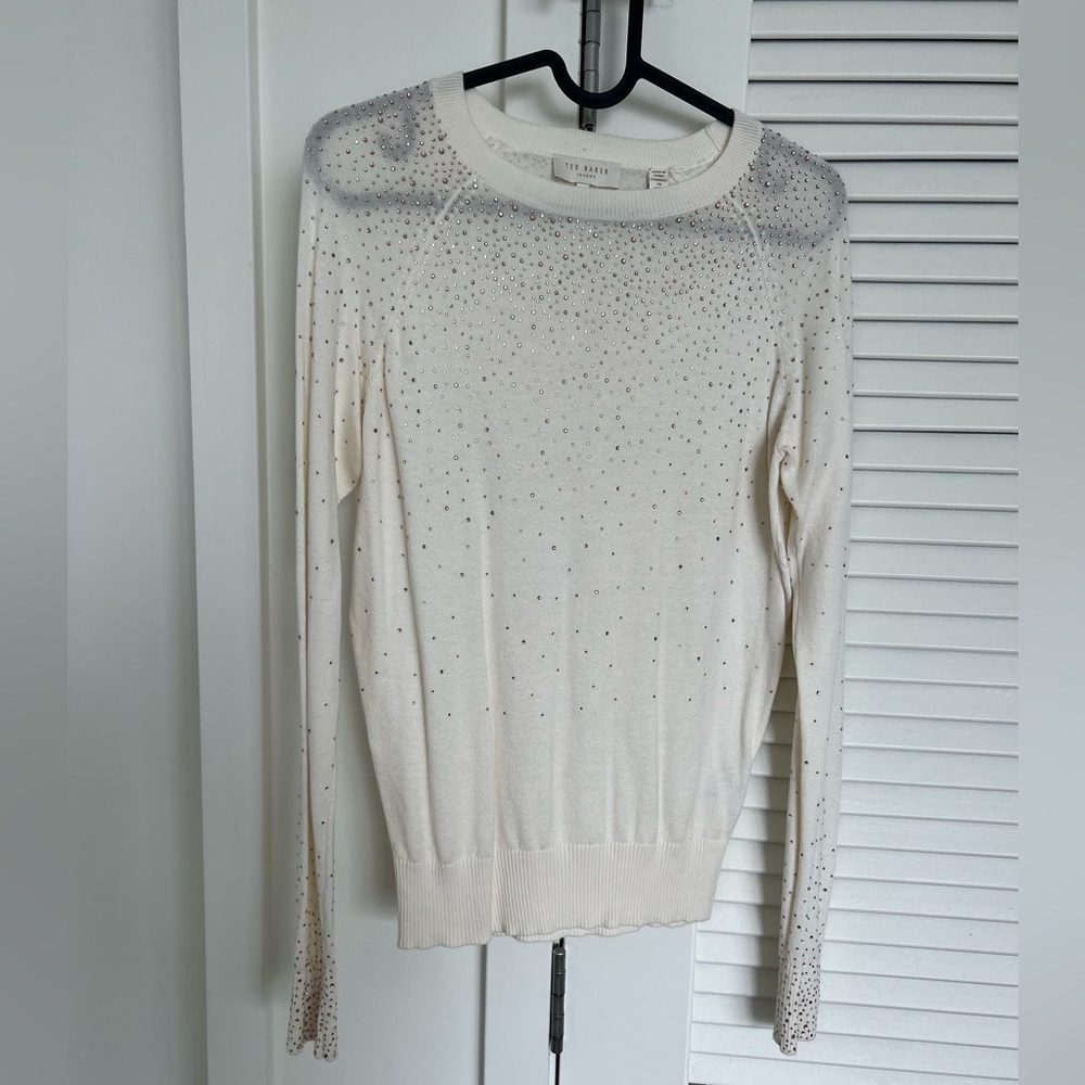 Ted baker crème top with gold